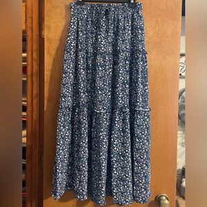 Floral Blue Maxi Skirt. Beautiful royal blue and white floral.